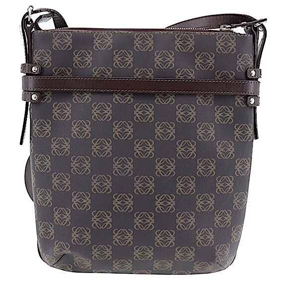 VINTAGE LOEWE Anagram Crossbody Messenger Bag with Matching Pouch On Front - Picture 3 of 17